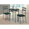 Monarch Specialties Dining Set - 3Pcs Set / Black / Silver Metal I 3095 - alternate 3